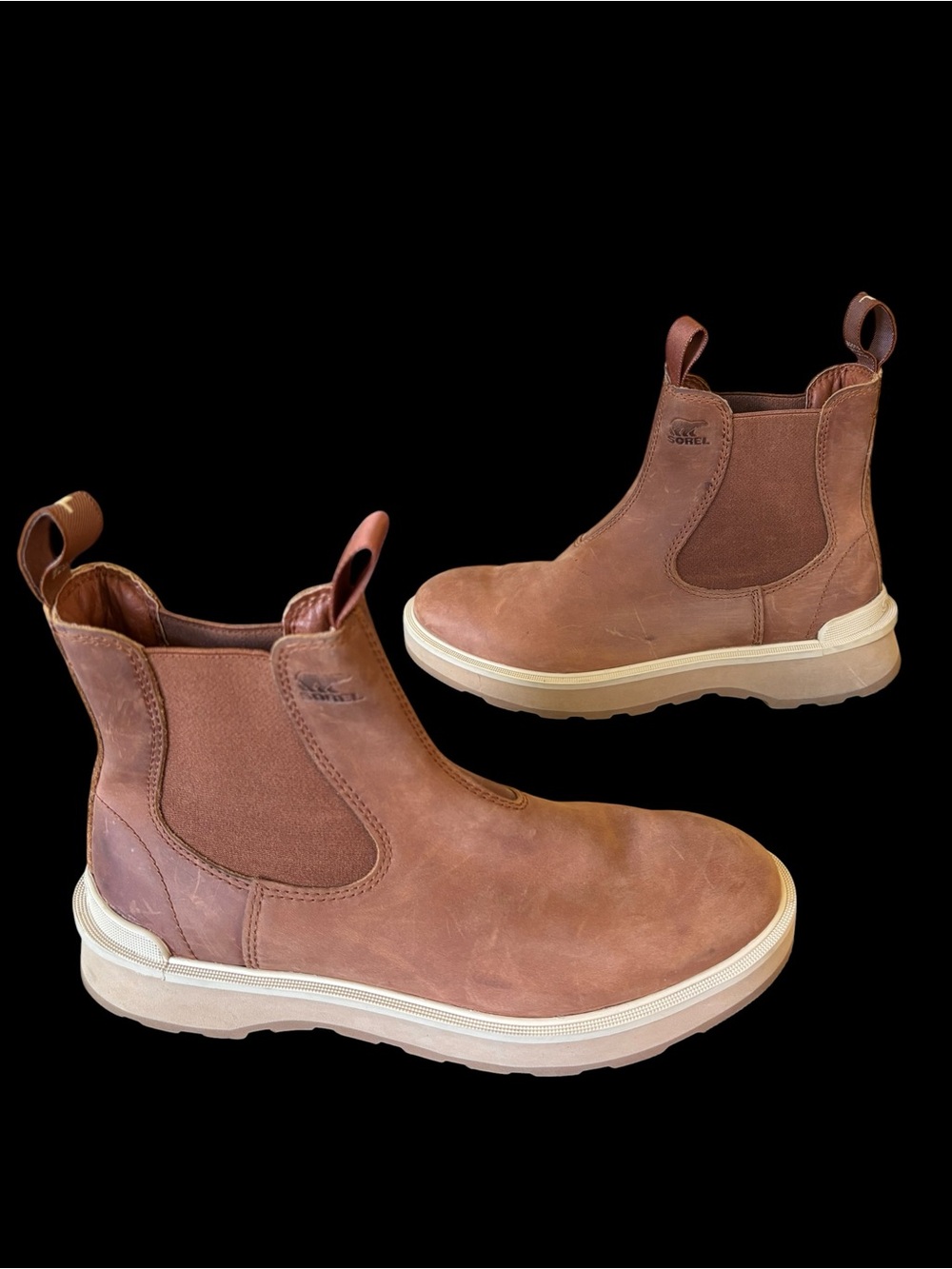 Sorel hi line chelsea boots Shoes US womens 9 Brown Leather Excellent Condition